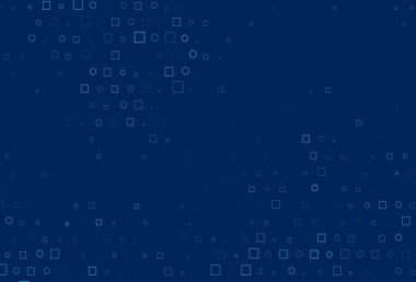 Dairesel benekli hafif Mavili vektör düzeni, küpler. Renkli daireleri, dikdörtgenleri olan soyut çizimler. İş reklamları için tasarım.