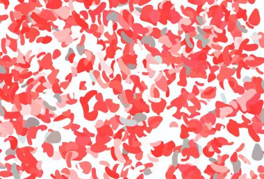 Soyut biçimlerde açık kırmızı vektör arkaplanı. Rastgele şekillerle soyut tarzda dekoratif tasarım. Duvar kağıtları için zarif tasarım.