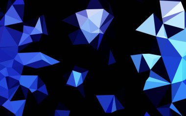 Koyu mavi vektör çokgen şablon.