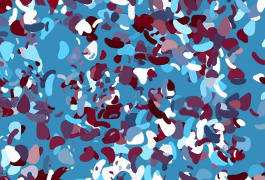 Açık mavi, rastgele şekilli kırmızı vektör dokusu. Soyut tarzda rengarenk gradyan şekilleri olan bir resim. Bir cep telefonu için arka plan.