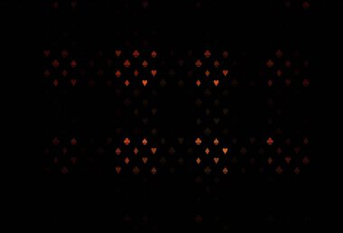 Oyun kartlarıyla koyu kırmızı vektör dokusu. Kalplerin, maça, sinek ve elmasların işaretleriyle renkli bir değişim. Kitapçıklar, kumarhanelerin broşürleri..