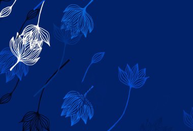 Açık mavi vektör çizim dokusu. Soyut renkli yapraklarla dekoratif illüstrasyon. Web sitesi için dokulu desen.