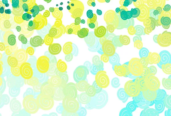 Hellgrüner Gelber Vektorhintergrund Mit Gebogenen Linien Leuchtende Illustrationen Die Aus — Stockvektor