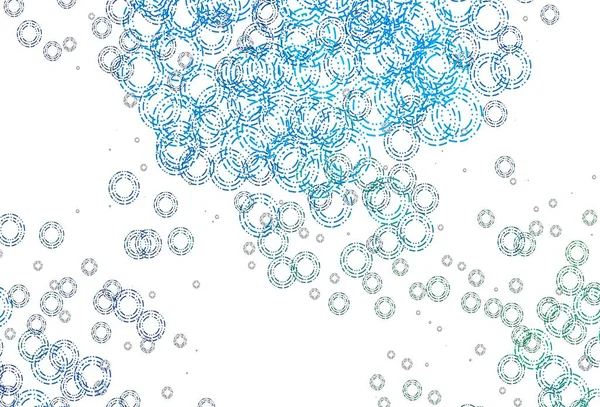 ライトブルー 泡と緑のベクトルの背景 雨のぼやけた滴と光る抽象的なイラスト 水のパターン — ストックベクタ