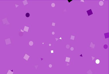 Açık Mor çizgiler, daireler, çizgiler, dikdörtgenler. Soyut tarzda dekoratif tasarım, çizgiler, noktalar, küplerle. Reklamlar için desen.