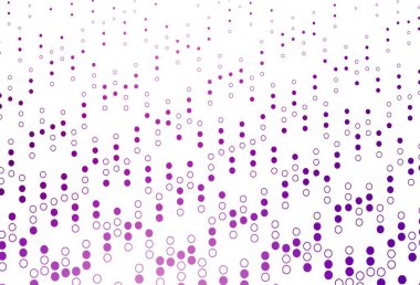 Dairesel açık mor vektör şablonu. Bulanık yağmur damlaları olan soyut bir çizim. Reklamlar, broşürler için desen.