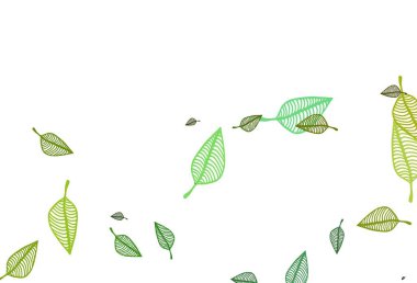 Açık yeşil, sarı vektör çizim arkaplanı. Yapraklı karalama tarzında yeni renkli çizimler. İş tasarımınız için yeni şablon.