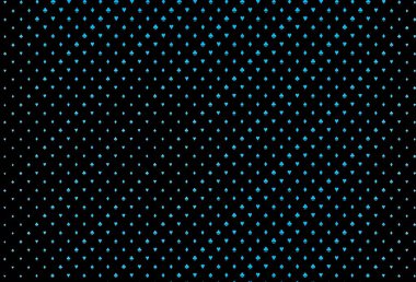 Koyu mavi kart işaretli vektör arkaplanı. Kalplerle, maça, sinek ve elmaslarla parlayan illüstrasyon. Kumarhane reklamınız için akıllı tasarım.