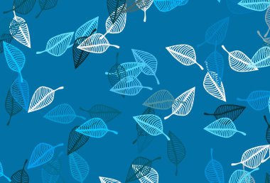 Hafif BLUE vektör çizim arkaplanı. Renkli yapraklı eskiz karalamalar. İşiniz için en iyi bulanık tasarım..