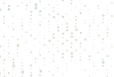 Açık mavi, dikdörtgenli, kare şeklinde sarı vektör düzeni. Renkli dikdörtgenleri olan bir resim. Terfi için modern şablon.