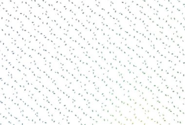 Açık Mavi, müzik sembollü yeşil vektör arkaplan. Renkli melodi sembolleri olan soyut çizimler. Fasion dergileri için şablon.