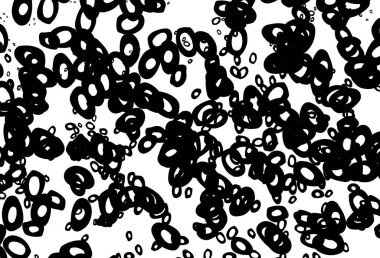 Dairesel şekilli siyah ve beyaz vektör düzeni. Soyut arka planda bulanık kabarcıklar ve renkli gradyan. Güzel web siteleri için desen.