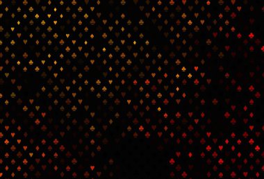 Koyu sarı, turuncu vektör kaplamalı ve kumar sembollü. Oyun kartlarının izole sembollerine sahip soyut çizimler. Kitapçıklar, kumarhanelerin broşürleri..