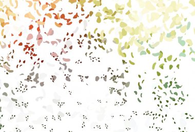 Açık yeşil, soyut şekilli kırmızı vektör arkaplan. Soyut tarzda rengarenk gradyan şekilleri olan bir resim. Kartvizitiniz için modern tasarım.