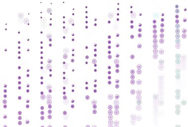 Noel kar taneleriyle açık mor vektör deseni. Soyut şablondaki kar ile dekoratif parlak illüstrasyon. Reklamınız, posteriniz, afişiniz için yeni yıl tasarımı.
