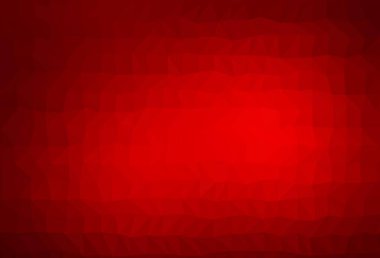Açık kırmızı vektör üçgen şeklinde parlıyor. Belirsiz bir tarzda tamamen yeni bir renk çizimi. Web siteniz için çokgen tasarım.