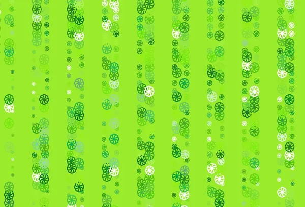 Светло Зеленый Векторный Рисунок Снежинками Снег Размытом Абстрактном Фоне Градиентом — стоковый вектор