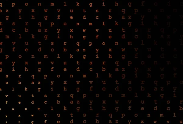Abc文字で濃いオレンジ色のベクトルテクスチャ Abc英語の記号と現代の幾何学的なイラスト ポスター 大学のバナーに最適なデザイン — ストックベクタ