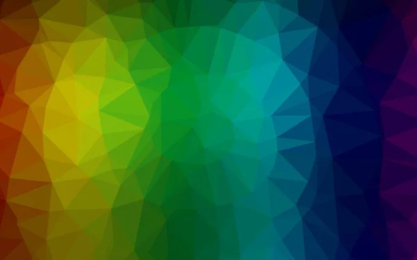 Dark Multicolor Rainbow Vector Driehoekig Mozaïek Textuur — Stockvector