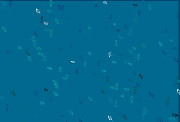 Patrón Boceto Vectorial Azul Claro Ilustración Decorativa Con Hojas Coloridas — Vector de stock