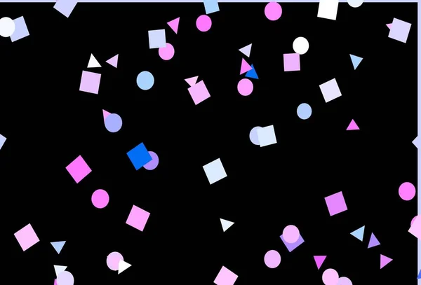 ライトピンク キューブとポリスタイルのブルーベクトルテクスチャ カラフルな円 三角形 長方形のイラスト ポスター バナーに最適なデザイン — ストックベクタ