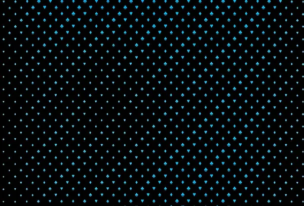 Темний Векторний Фон Blue Знаками Карт Блискучі Ілюстрації Серцями Піками — стоковий вектор
