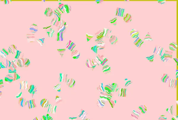 Helle Mehrfarbige Regenbogenvektorschablone Mit Kristallen Kreisen Quadraten Illustration Mit Bunten — Stockvektor
