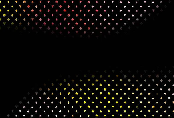 Темно Рожевий Жовтий Векторний Шаблон Покерними Символами Барвистий Градієнт Знаками — стоковий вектор