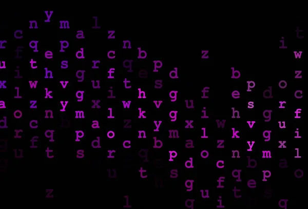 ラテン文字で濃い紫色のベクトルレイアウト Abc英語の記号と現代の幾何学的なイラスト ポスター 大学のバナーに最適なデザイン — ストックベクタ