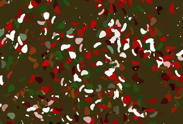 Ανοιχτό Πράσινο Κόκκινο Διανυσματικό Μοτίβο Χαοτικά Σχήματα Διακοσμητικό Σχέδιο Αφηρημένο — Διανυσματικό Αρχείο