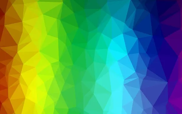 Licht Multicolor Rainbow Vector Glanzend Driehoekig Patroon — Stockvector