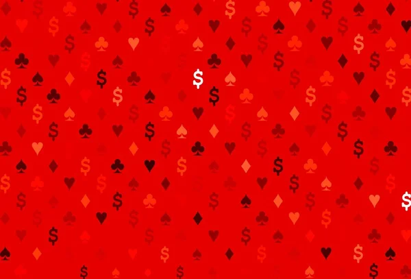 빨간색 패턴은 카드의 상징입니다 스페이드 다이아몬드로 빛나는 그림들 행사에 — 스톡 벡터