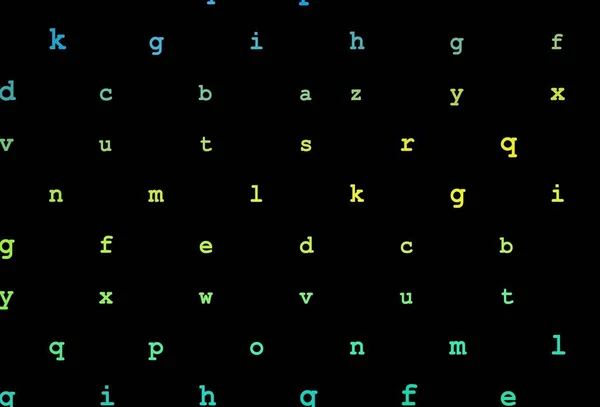 Abc文字で濃い青 黄色のベクトルテクスチャ アルファベットの記号でシンプルなスタイルでぼやけたデザイン 大学の広告のためのスマートデザイン — ストックベクタ