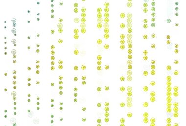 Açık yeşil, sarı vektör düzen parlak kar taneleri ile. Bulanık dekoratif tasarım kar ile xmas tarzında. Şablonun yeni yıl arka plan olarak kullanılabilir.