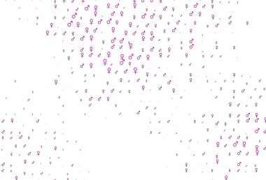 Açık mor vektör şablonu, erkek ve kadın sembolleri. Soyut tarzda, cinsiyet şekilleriyle basit bir gradyan tasarımı. Randevu uygulamaları için akıllı tasarım.