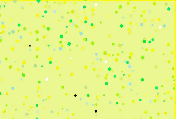 Verde Chiaro Disposizione Vettoriale Gialla Con Cerchi Linee Rettangoli Illustrazione — Vettoriale Stock