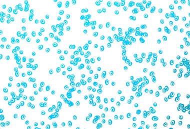 Noktalı hafif Mavili vektör arkaplanı. Doğa tarzında bulanık halkaları olan güzel renkli çizimler. Reklamlar, broşürler için desen.