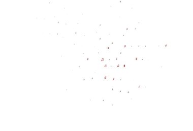Müzik sembollü açık kırmızı vektör arkaplanı. Soyut arkaplanda rengarenk müzik tuşları. Müzisyenlerin web siteleri için desen.