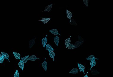 Koyu mavi vektör karalama düzeni. Origami tarzındaki yaprakların gradyanlı karalama çizimi. İşiniz için yepyeni bir tasarım..