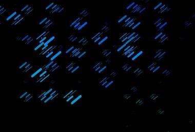 Koyu mavi, düz çizgileri olan yeşil vektör düzeni. Dar çizgileri olan parlak renkli çizimler. Reklamlar, posterler, afişler için desen.