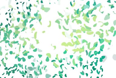 Açık yeşil, Memphis şekilli sarı vektör şablonu. Soyut gradyan şekilli basit renkli çizimler. Bir cep telefonu için arka plan.