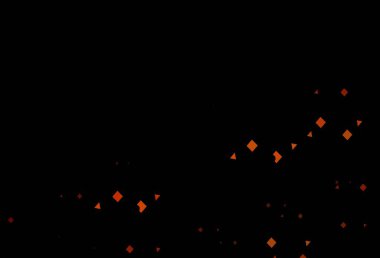 Dairelerle çokgen şeklinde koyu kırmızı vektör örtüsü. Renkli daireler, üçgenler, kareler çizilmiş bir resim. İniş sayfası için modern şablon.