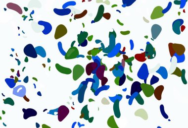 Aydınlık Çokrenkli, soyut şekilli Gökkuşağı vektör arkaplanı. Renkli rastgele şekillerle modern soyut illüstrasyon. İşiniz için en iyi akıllı tasarım.