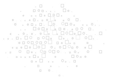 Açık Gümüş, gri vektör arkaplan, noktalı, noktalı, küplü. Renkli daireler, dikdörtgenler ile soyut arkaplan. Güzel web siteleri için desen.