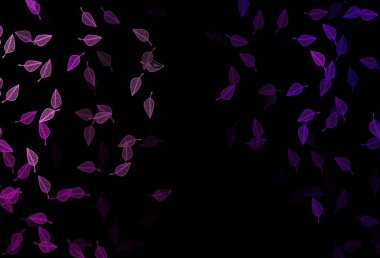 Koyu mor vektör karalama arkaplanı. Yapraklı basit bir illüstrasyon. Tasarımınız için yeni bir doku.