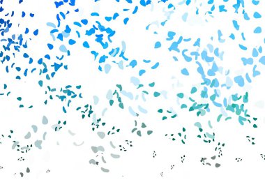 Açık mavi, soyut formlu yeşil vektör arkaplan. Rastgele şekillerle soyut tarzda dekoratif tasarım. Web siteniz için basit tasarım.