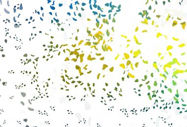 Açık mavi, Memphis şekilli sarı vektör şablonu. Soyut gradyan şekilli basit renkli çizimler. İşiniz için en iyi akıllı tasarım.