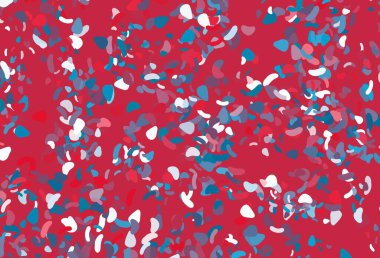 Açık mavi, rastgele şekilli kırmızı vektör dokusu. Rastgele şekillerle soyut tarzda dekoratif tasarım. Bir cep telefonu için arka plan.