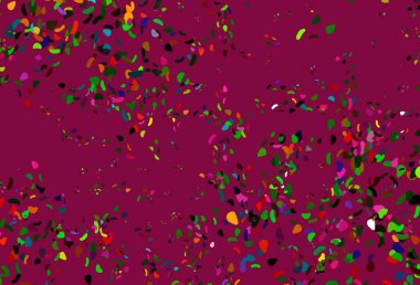 Işık çok renkli, gökkuşağı vektör dokusu ve rastgele formlar. Modern tarzda değişen renkli kaotik formlar. Duvar kağıtları için zarif tasarım.