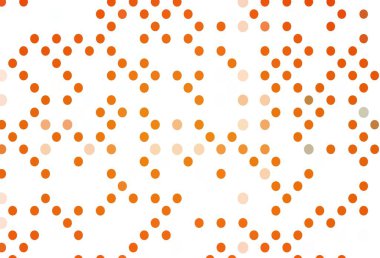 Kabarcıklı hafif turuncu vektör arka planı. Parlak renkli soyut çemberlerin olduğu bir resim. Suyun deseni, yağmur damlaları.